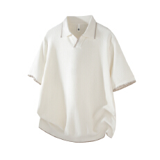 批发ALLIN撞色明线<b class='q'>翻领</b>针织 Polo 衫男 夏季透气华夫格休闲短袖上衣