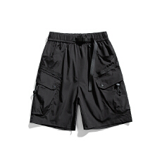 批发夏季新款腰带松紧运动五分<b class='q'>裤</b>男户外宽松百搭休闲短<b class='q'>裤</b>