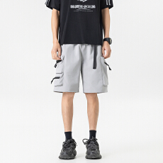 批发夏季新款腰带松紧运动五分<b class='q'>裤</b>男户外宽松百搭休闲短<b class='q'>裤</b>