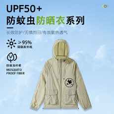 批发驱蚊防虫纤维夜光线条防晒男女夏季宽松轻薄透气防晒服<b class='q'>外套</b>情侣