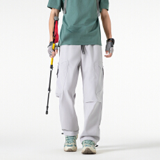 美式复古工装裤男款春秋季男士宽松直筒休闲户外运动冲锋裤