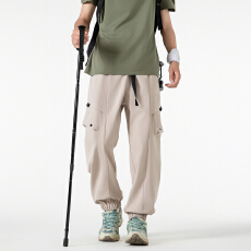 美式复古工装裤男款春秋季男士宽松直筒束脚休闲户外运动冲锋裤