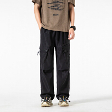 批发男装<b class='q'>美式</b>复古机能多口袋工装裤男潮牌痞帅宽松直筒<b class='q'>休闲</b>长裤子