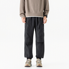 美式复古工装裤男款春秋季男士宽松直筒束脚休闲户外运动冲锋裤