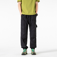 美式复古工装裤男款春秋季男士宽松直筒束脚休闲户外运动冲锋裤