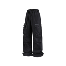 男装美式复古机能多口袋工装裤男潮牌痞帅宽松直筒休闲长裤子