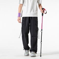 批发男装<b class='q'>美式</b>复古机能多口袋工装裤男潮牌痞帅宽松直筒<b class='q'>休闲</b>长裤子