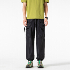 美式复古工装裤男款春秋季男士宽松直筒束脚休闲户外运动冲锋裤