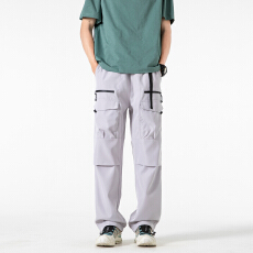 男装美式复古机能多口袋工装裤男潮牌痞帅宽松直筒休闲长裤子