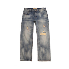 批发【xx002】赤耳丹宁红边直筒裤男女同款