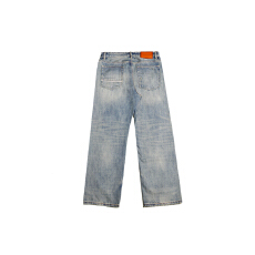 赤耳丹宁红边直筒裤男女同款