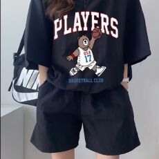 批发韩版<b class='q'>运动服</b>套装女夏季2026<b class='q'>新款</b>短袖短裤校园风可爱少女跑步两件