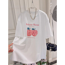 批发韩版纯棉100%棉 2026年夏装短袖T恤女印花