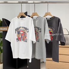 批发韩版纯棉100%棉 2026年夏装短袖T恤女印花