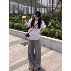 批发韩版纯棉（100%棉） 2026年夏装短袖T恤女印花