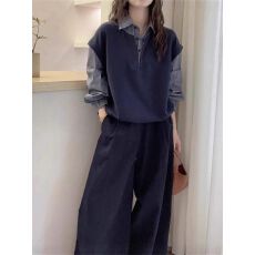 批发原版品质早秋新款女装时尚气质百搭显瘦<b class='q'>长袖</b><b class='q'>衬衫</b>假两件条纹