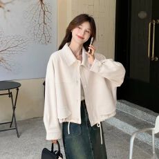 批发宽松慵懒风甜美夹克上衣新款休闲显瘦<b class='q'>百搭</b>短外套女麂皮绒秋冬潮