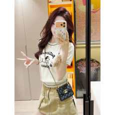 批发时髦撞色圆领小狗提花短袖针织衫女2026夏季新款收腰显瘦漂亮上衣