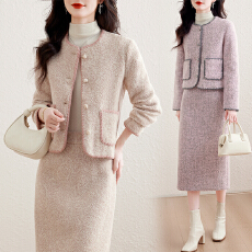 批发现小香风套装女春秋2026新款名媛气质富家千金毛呢小个子套装裙