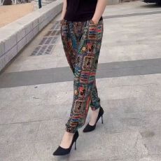 批发废土风中老年夏季妈妈爆款灯笼裤夏天薄裤子束脚裤子休闲宽松显瘦
