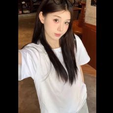 批发100%纯棉黑白<b class='q'>打底衫</b>空白版<b class='q'>宽松</b>t恤2026女简约休闲百搭短袖夏季