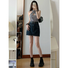 批发韩版 2026春夏新款美式复古牛仔短裙<b class='q'>百搭</b>高腰显瘦垂感舒适裙裤