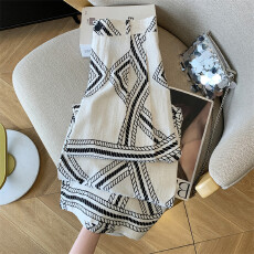 批发老钱风松弛感<b class='q'>棉麻</b>印花<b class='q'>阔腿裤</b>女夏季薄款慵懒复古亚麻休闲拖地长<b class='q'>裤</b>