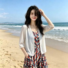 批发海边度假风雪纺开衫<b class='q'>披肩</b>外套夏季防晒开衫薄款外搭罩衫薄纱<b class='q'>小</b>坎肩