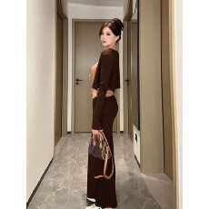 批发【官图酷丝棉】设计感开衫长袖T恤女修身显瘦吊带两件套上衣ins潮