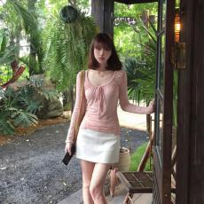 批发【官图40支紧密赛络纺】<b class='q'>街头</b>纯色长袖T恤女巨好看内搭慵懒上衣ins