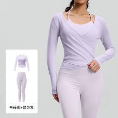 批发抖音质量春夏<b class='q'>修身</b>瑜伽服三件套网纱透气运动健身高腰提臀瑜伽套装