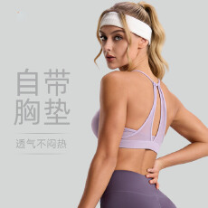 批发跨境新款网纱镂空<b class='q'>运动</b>内衣女跑步健身性感美背<b class='q'>文胸</b>普拉提瑜伽服女