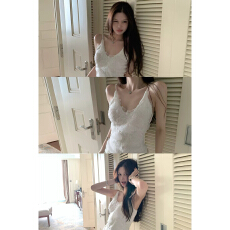 批发titi小姐姐【温莎古堡】蕾丝针织吊带女春秋10%绵羊毛打底小上衣