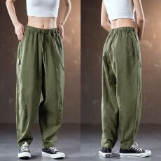 批发｜现货仿麻竹节150g｜休闲裤男士简约百搭宽松纯色气质小众直筒裤