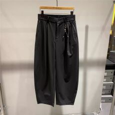 批发夏季中古风高级简约纯色休闲裤百搭<b class='q'>男士</b>优雅小众春夏季chic<b class='q'>西裤</b>