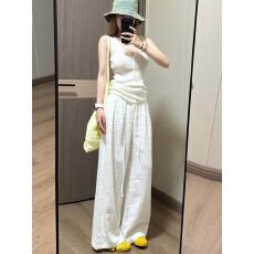 批发<b class='q'>亚麻</b><b class='q'>阔腿裤</b>女薄款夏季2026新款高腰宽松百搭垂感松弛感拖地休闲<b class='q'>裤</b>