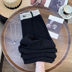 批发窄版休闲通勤高腰西装阔腿裤2026春夏高级设计垂感休闲直筒裤新款