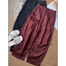 批发高级皱感光泽感<b class='q'>九分</b>西装裤女夏季2026新款宽松显瘦休闲直筒裤子薄