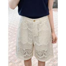 批发<b class='q'>轻熟</b>法式风镂空蕾丝五分裤女高腰直筒通勤短裤设计感裤子2026年夏
