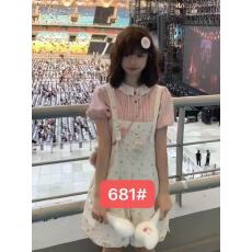 批发日系甜美可爱大蝴蝶结花苞背带短<b class='q'>裤</b>+夏季新款<b class='q'>百搭</b>格子衬衫两件套