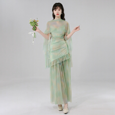 批发实拍 法式<b class='q'>网纱</b>吊带连衣裙女2026夏季新款爆款高级感收腰度假<b class='q'>长裙</b>