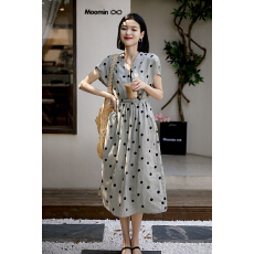 批发2026夏季法式<b class='q'>文艺</b>风棉麻裙子气质名媛女神<b class='q'>范</b>高级感亚麻波点连衣裙