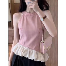 批发高级感韩系chic别致小吊带女夏外穿独特漂亮巨好看的背心无袖上衣