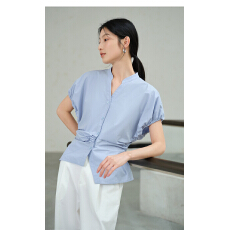 批发<b class='q'>亦</b><b class='q'>谷</b>高级感短袖t恤雪纺衬衫女装2026夏新款收腰小衫减龄气质上衣