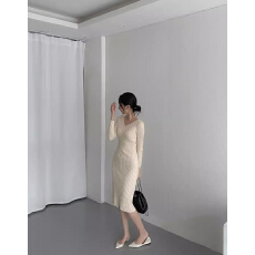 批发气质女人味性感长款过膝毛衣裙修身显瘦<b class='q'>包臀</b>内搭针织连衣裙女秋冬