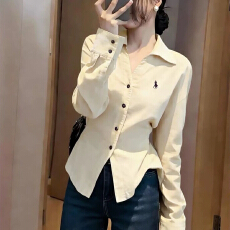 批发复古刺绣收腰长袖衬衫女小香风上衣精致秋冬打底新款百搭设计感潮