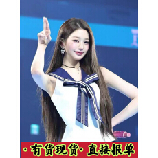 批发张元英同款撞色海军领午休衬衫<b class='q'>蓬蓬</b>短半裙水手服套装舞台演出服