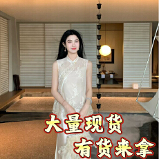 批发凌茜恣禾月照金枝国风新中式网纱刺绣马甲吊带缎面长款鱼尾裙套装