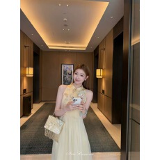 批发Iris Lumina书杳扶摇新中式国风刺绣<b class='q'>连衣裙</b>夏季<b class='q'>露背</b>网纱长裙