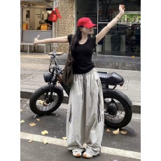 批发巨好看超火穿搭一整套2026新款短袖t恤女夏季阔腿<b class='q'>裤</b><b class='q'>休闲</b>运动<b class='q'>套装</b>